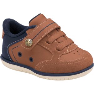 Tênis Infantil KLIN Flyer 166 - Caramelo/Azul Marinho