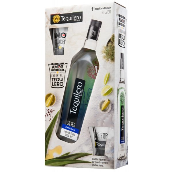 Tequila Tequilero del Leste Silver - 750mL + 2 Copo