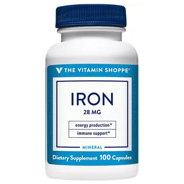 The Vitamin Shoppe Iron 28MG (100 Capsulas)