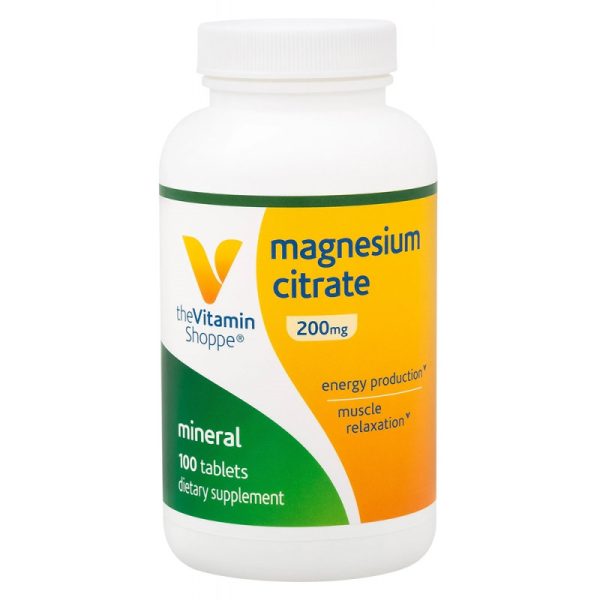 The Vitamin Shoppe Magnesium Citrate Mineral 200MG (100 Tabletas)