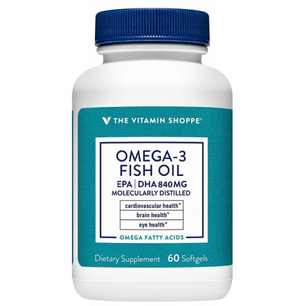 The Vitamin Shoppe Omega 3 Fish Oil 840MG (60 Cápsulas em Gel)