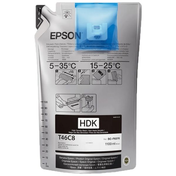 Tinta Sublimática Epson T46C8 UltraChrome DS 1100ml - Preto