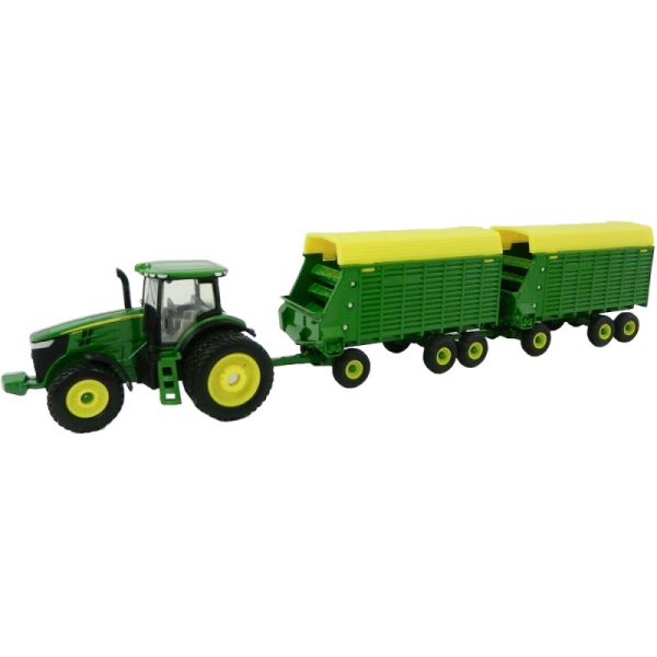 Trator com Vagões Forrageiros Tomy John Deere 7290R Escala: 1/64 - LP70546