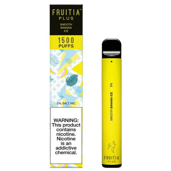 Vape Descartável Fruitia Plus Smooth Banana Ice 5MG - 5mL